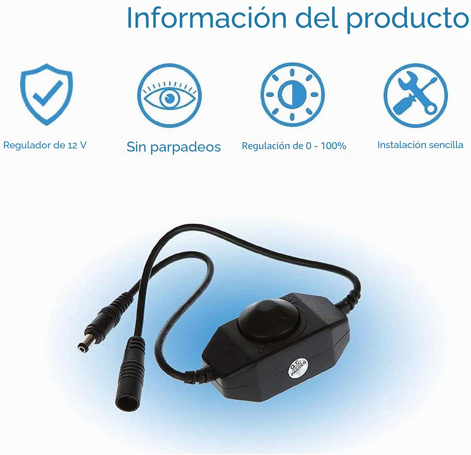 RUNCCI-YUN PWM - Regulador de intensidad LED (CC 12 V 6 A) para tiras SMD 5050 3528 2835 5630 y otros dispositivos de iluminación LED CC 12 V (3 unidades)