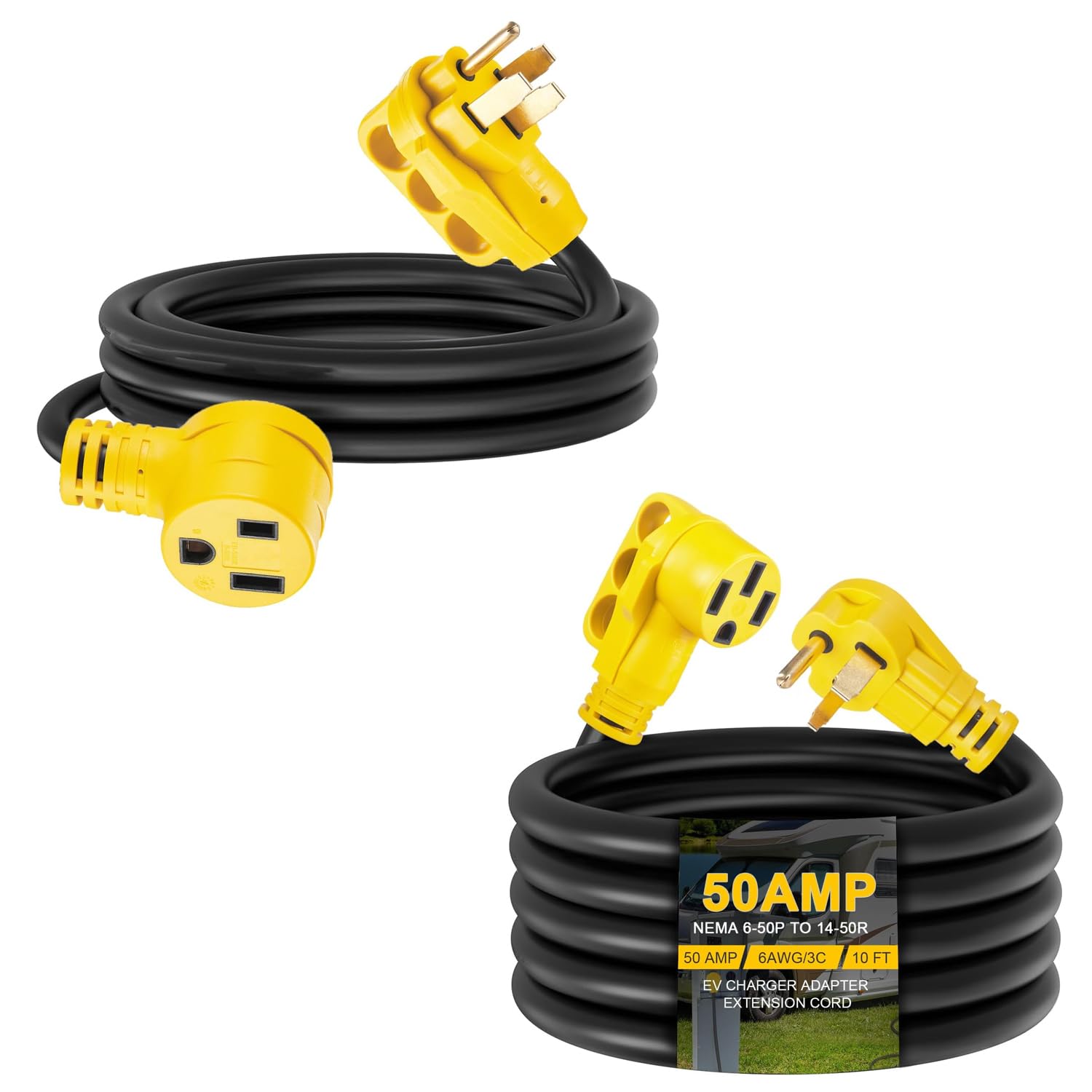 Amazon.com: 6 AWG 10 FT NEMA 14-50P Male to 6-50R Extension Cord