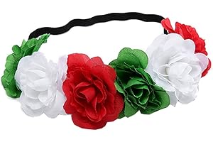 Mexican Rose Flower Headband Bridal Hair Wreath Headpiece Floral Crown (Christmas)