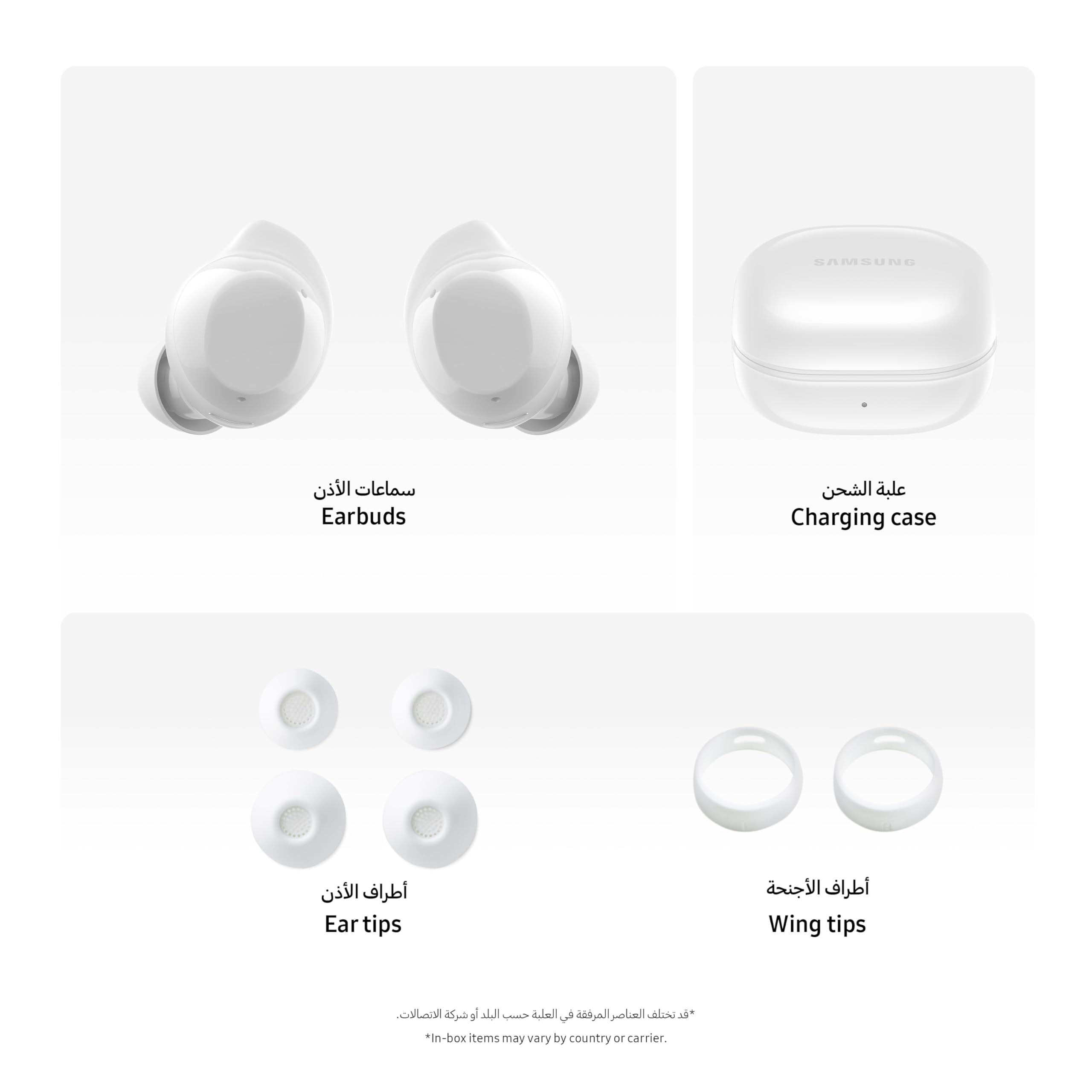 Samsung Galaxy Buds Core True Wireless Auricolari Bluetooth, cancellazione attiva del rumore, vestibilità sicura con punta alare, facile accoppiamento, interruttore automatico, controllo touch, bianco