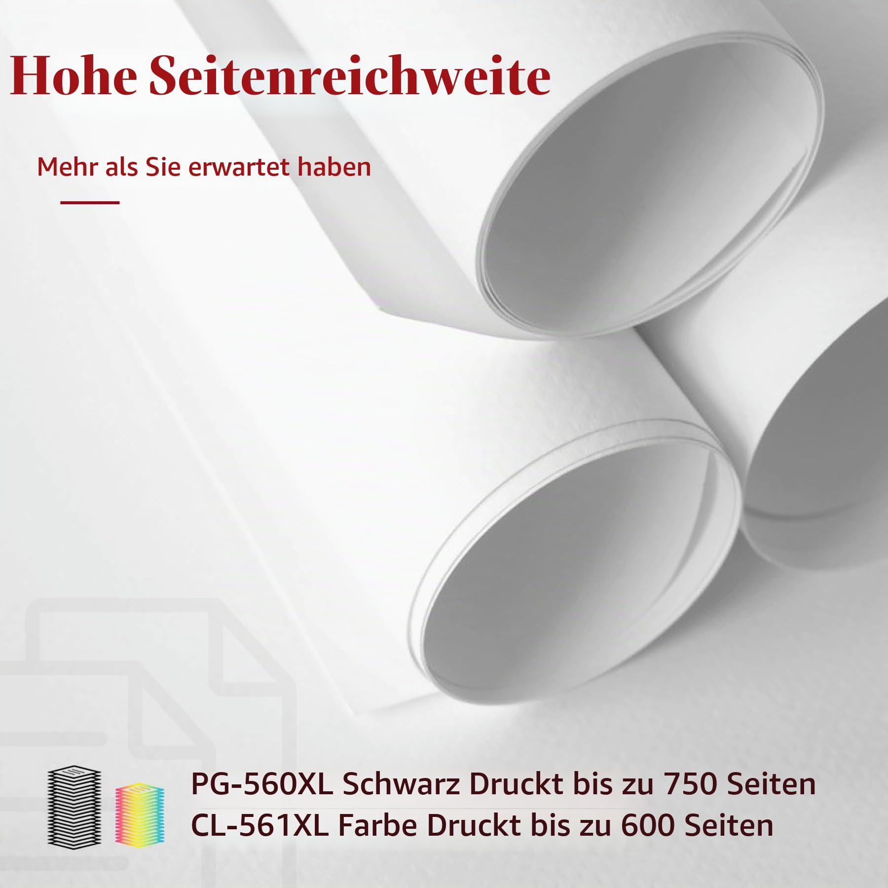 560XL 561XL Druckerpatronen Ersatz für Canon 560 561 Patronen 2er-Pack