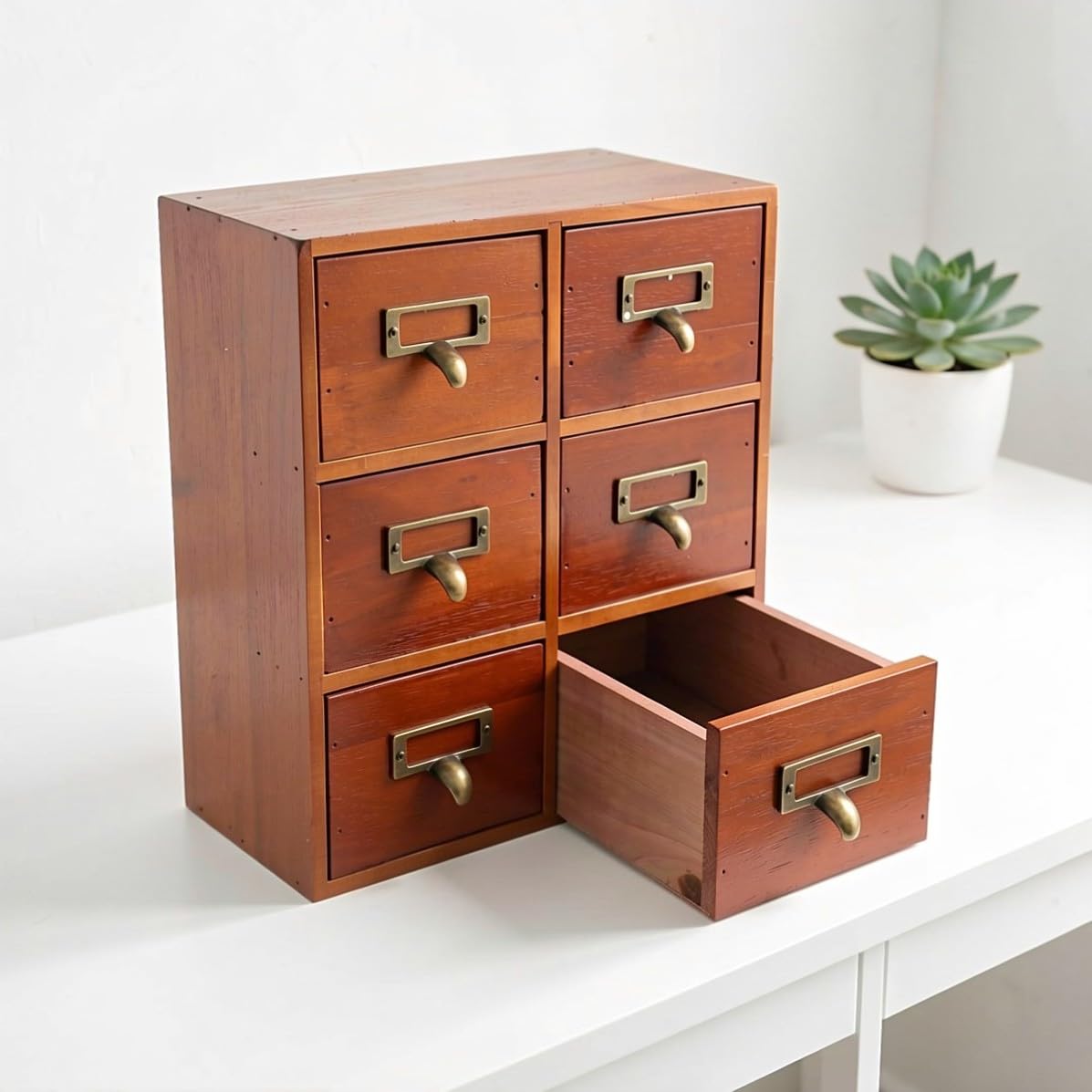 NUOBESTY Cajonera de Madera Apilable de 3 Niveles con Separadores