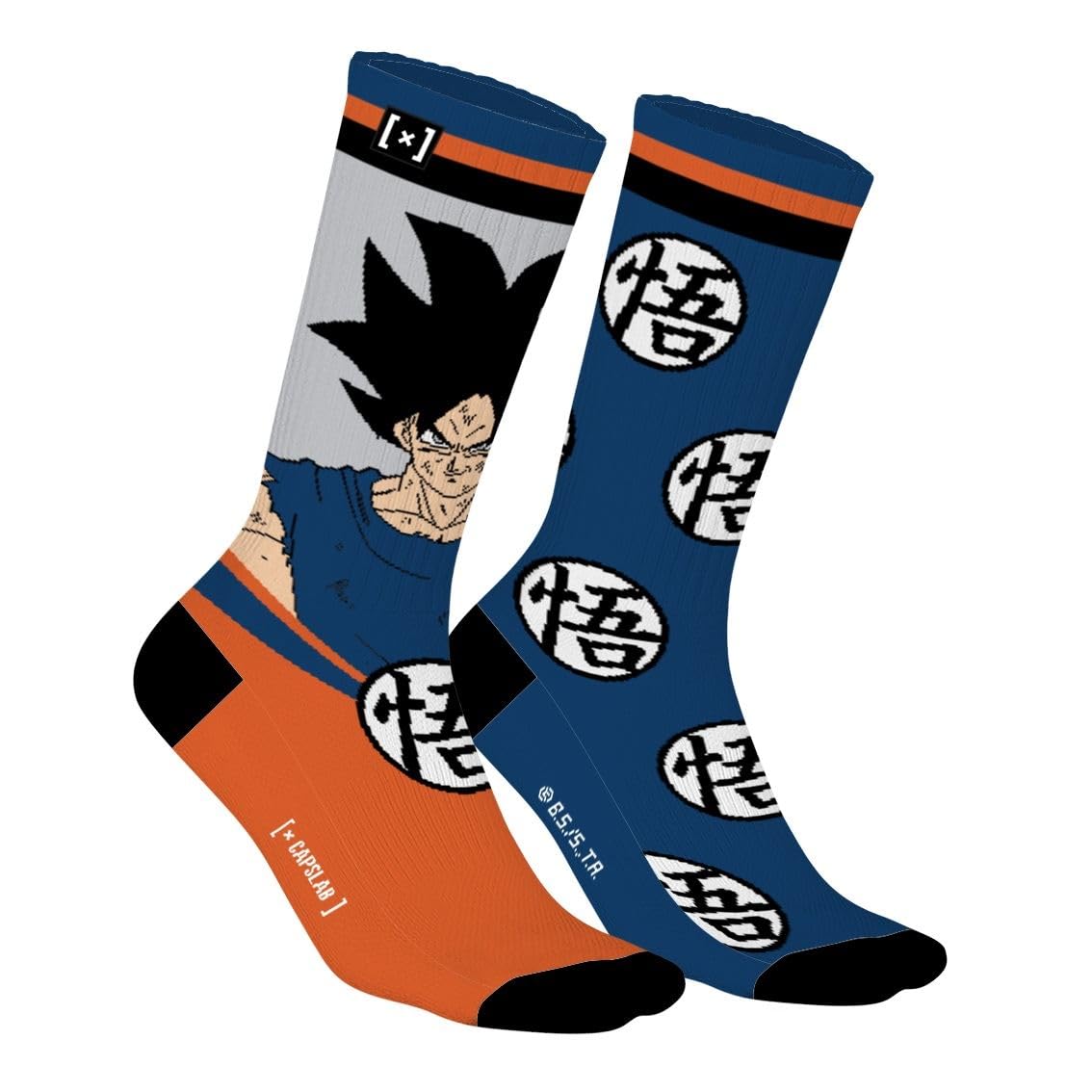 Capslab Dragon Ball Socks Son Goku & Go Symbol – Officially Licensed Anime Socks for Men and Women – Comfortable Cotton Socks in Iconic Design – - 43-46