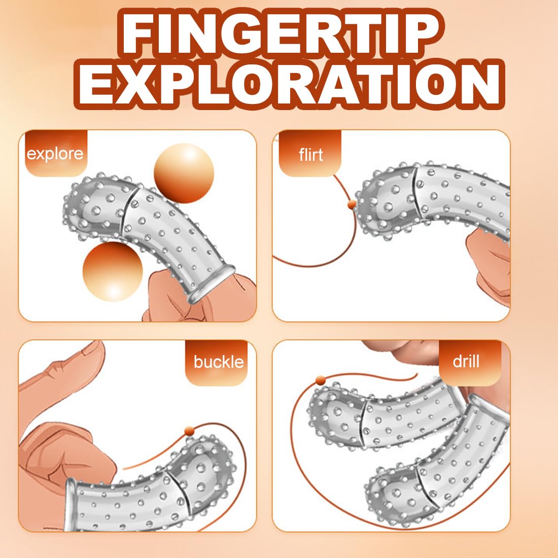 Manicotti per Dita per Coppie, Molle Manicotti per Massaggio alle Dita, Copertura per Dita Facili da Trasportare Toy