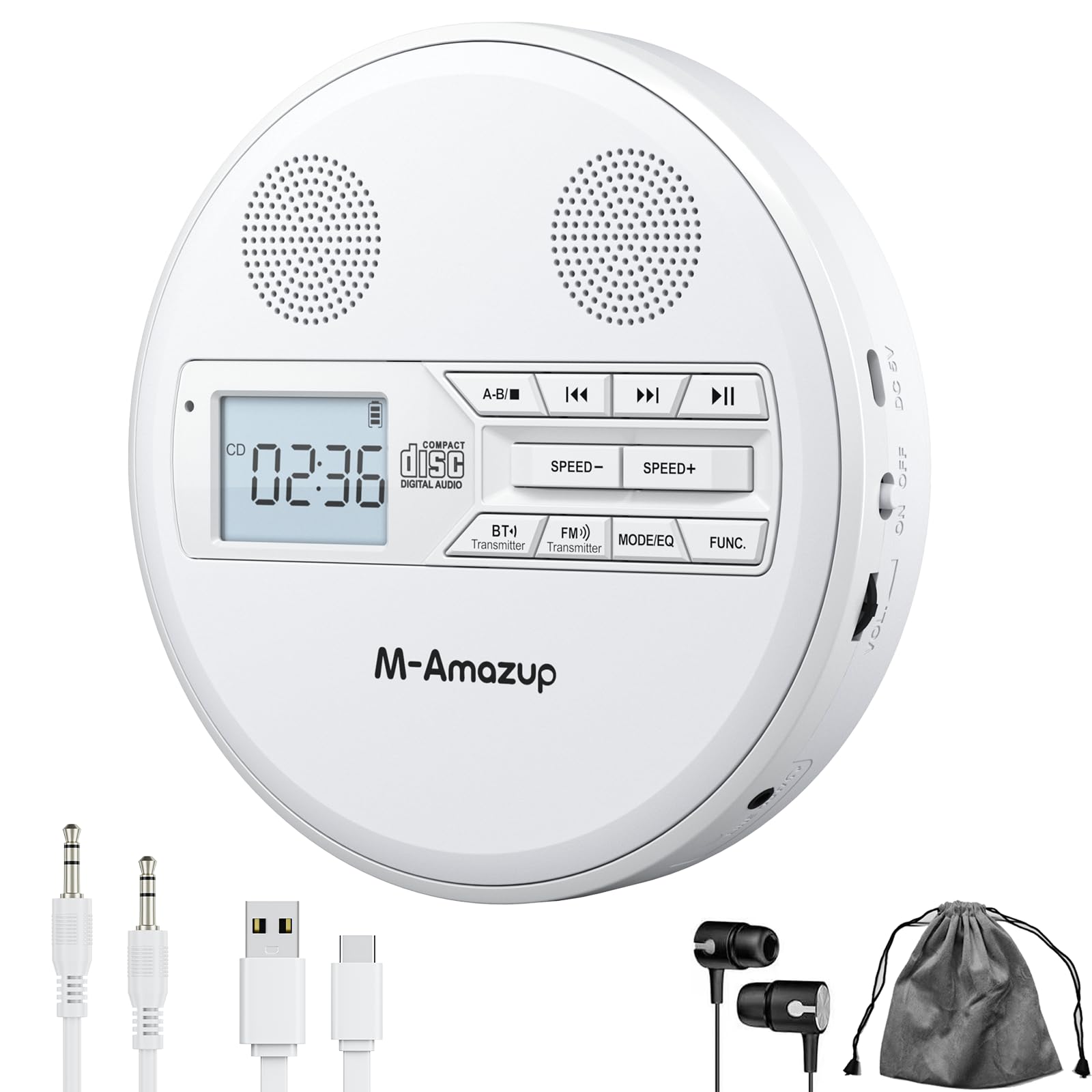 Amazon.com: M-Amazup CD Player Portable, Rechargeable