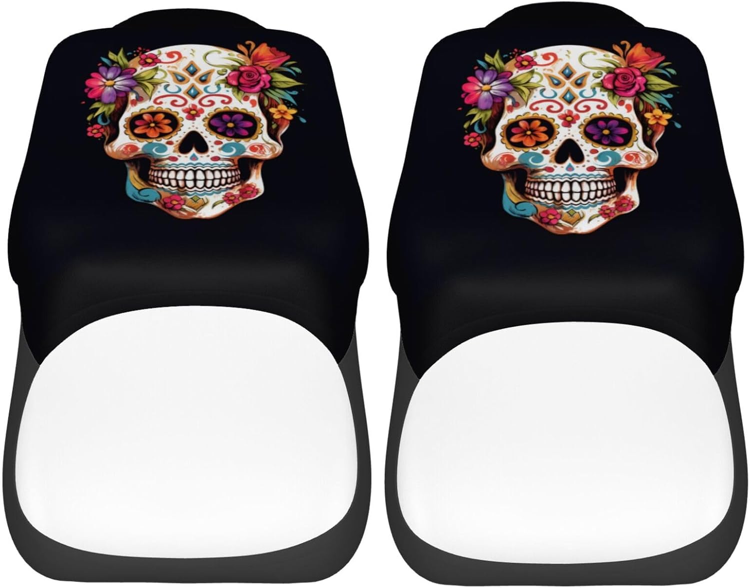 Dujiea Sugar Skull Car Front Seat Covers 2 Pcs Universal Auto Seat Covers Front Seats Only, Vehicle Bucket Seat Protectors Fit for Most Car SUV Sedan and Truck