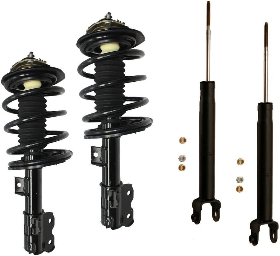 DTA 70024AX Full Set 2 Front Complete Strut Assemblies With Springs and Mounts + 2 Rear Shocks 4-pc Set Fit 2004-2008 Nissan Maxima