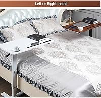 Vista 8 de Mesa Sobre la Cama, Mesa de Cama de Hospital, Mesa de Noche Neumática Ajustable Sobre la Cama con Ruedas Ocultas y USB, Carrito Móvil para Portátil