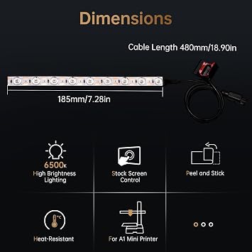 BIQU Panda Lux LED Light Compatible with Bambu-Lab A1 Mini 3D Printer