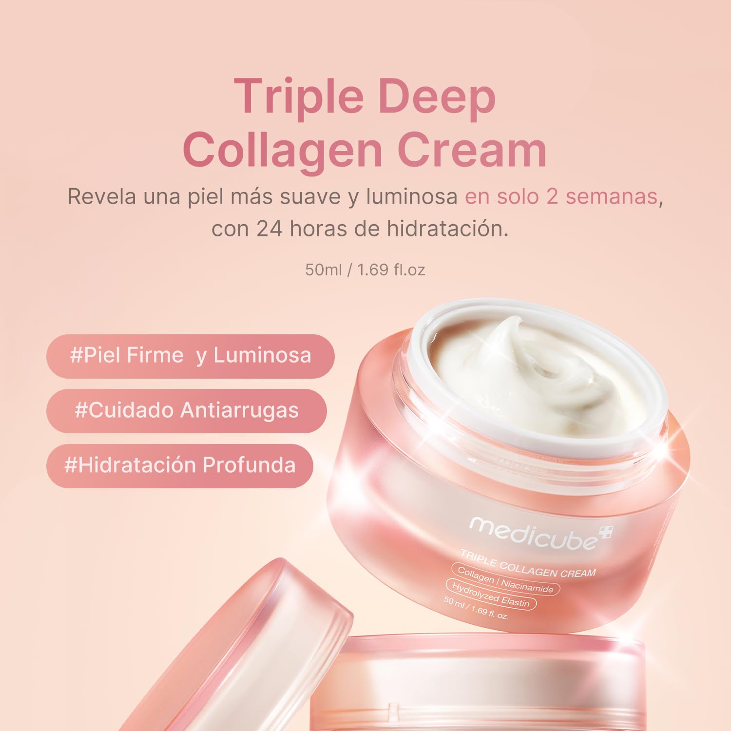 medicube Dúo de cuidado facial en casa con colágeno: Booster Pro X2, Triple Collagen Cream