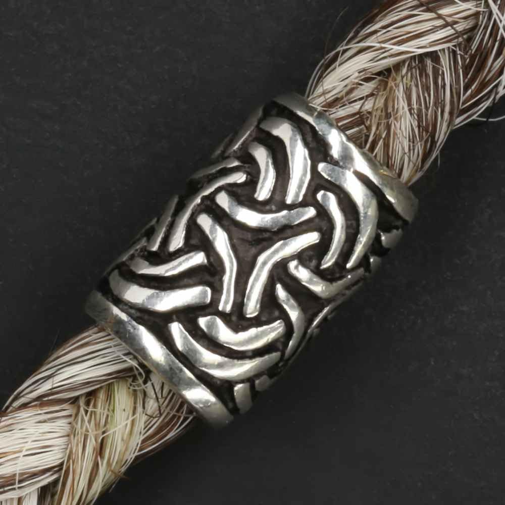 Keltische Bartperle 925 Silber Bartschmuck Keltischerknoten Wikinger Haarschmuck Perle Herren Damen Haarperle Sterlingsilber Schmuck