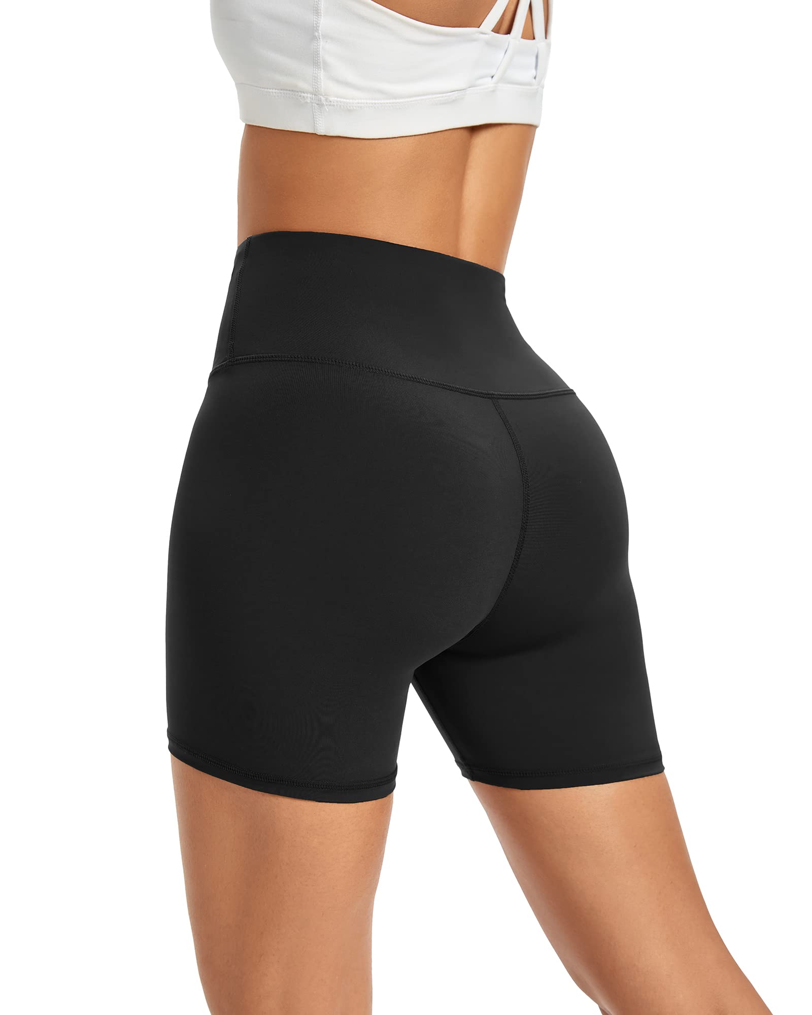 High Waist Biker Yoga Shorts for Women with Pockets Workout Running Compression Shorts 5"/8"