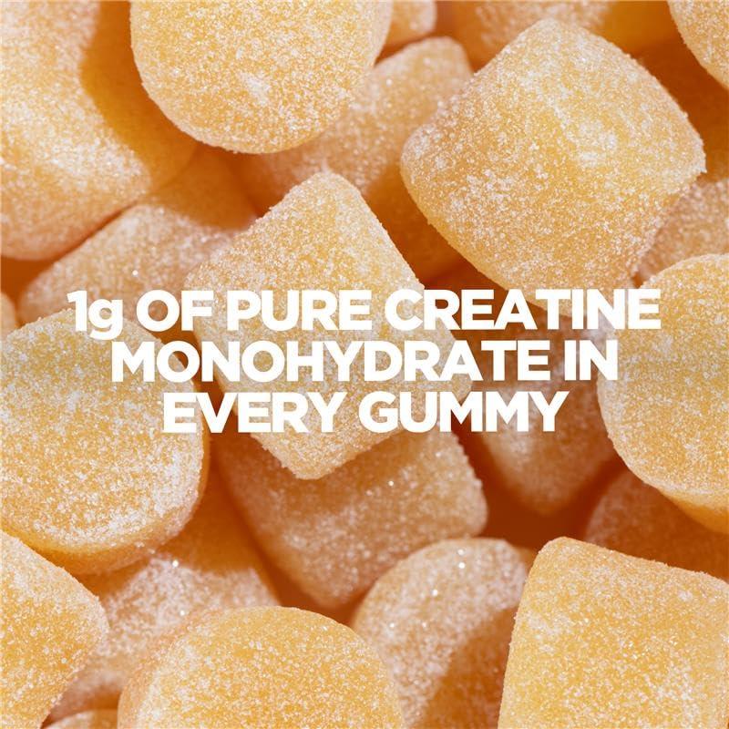 Image of Myprotein Creatine Gummies, 5g Creatine Monohydrate per Serving, Peach, 90 Count, 18 Servings, Chewable Post /Pre Workout Strength & Recovery Sports Nutrition Supplement, Vegan, Non-GMO