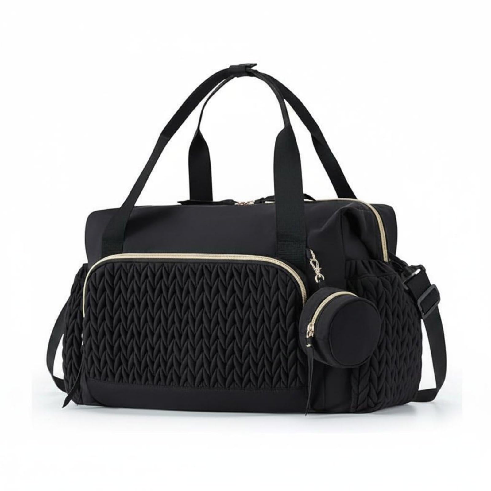 SNAPPSY Multiple Pockets Baby Bag with Pacifier Case Portable Maternity Hospital Bag Multi-Pocket Large Diaper Tote Easy to Clean for New Parents, Moms Women, Outings, Black-image-28