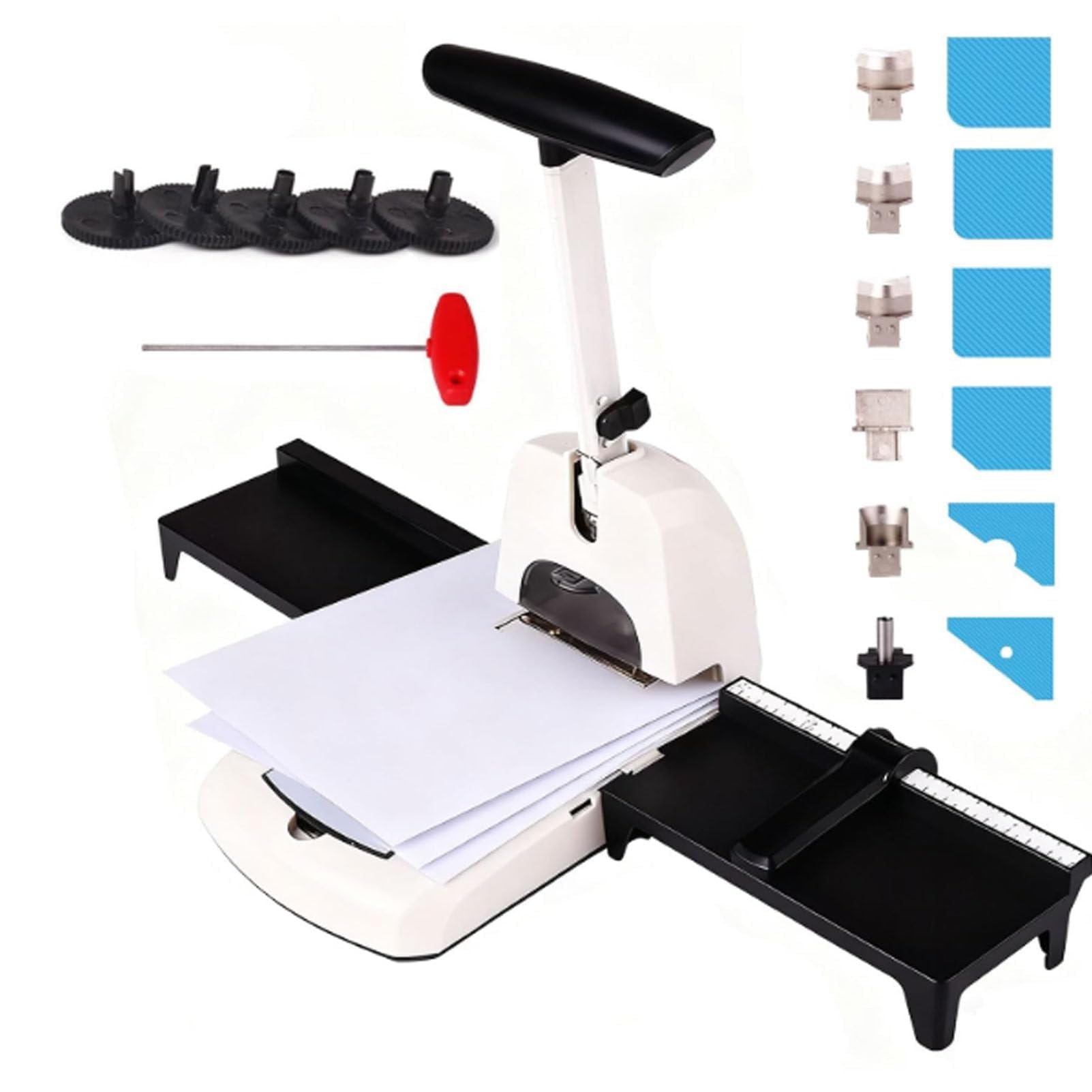 Perforatrice per Angoli 6 in 1 con Fustelle intercambiabili, taglierina per Carta per lavori creativi, capacità 100 Fogli, Resistente