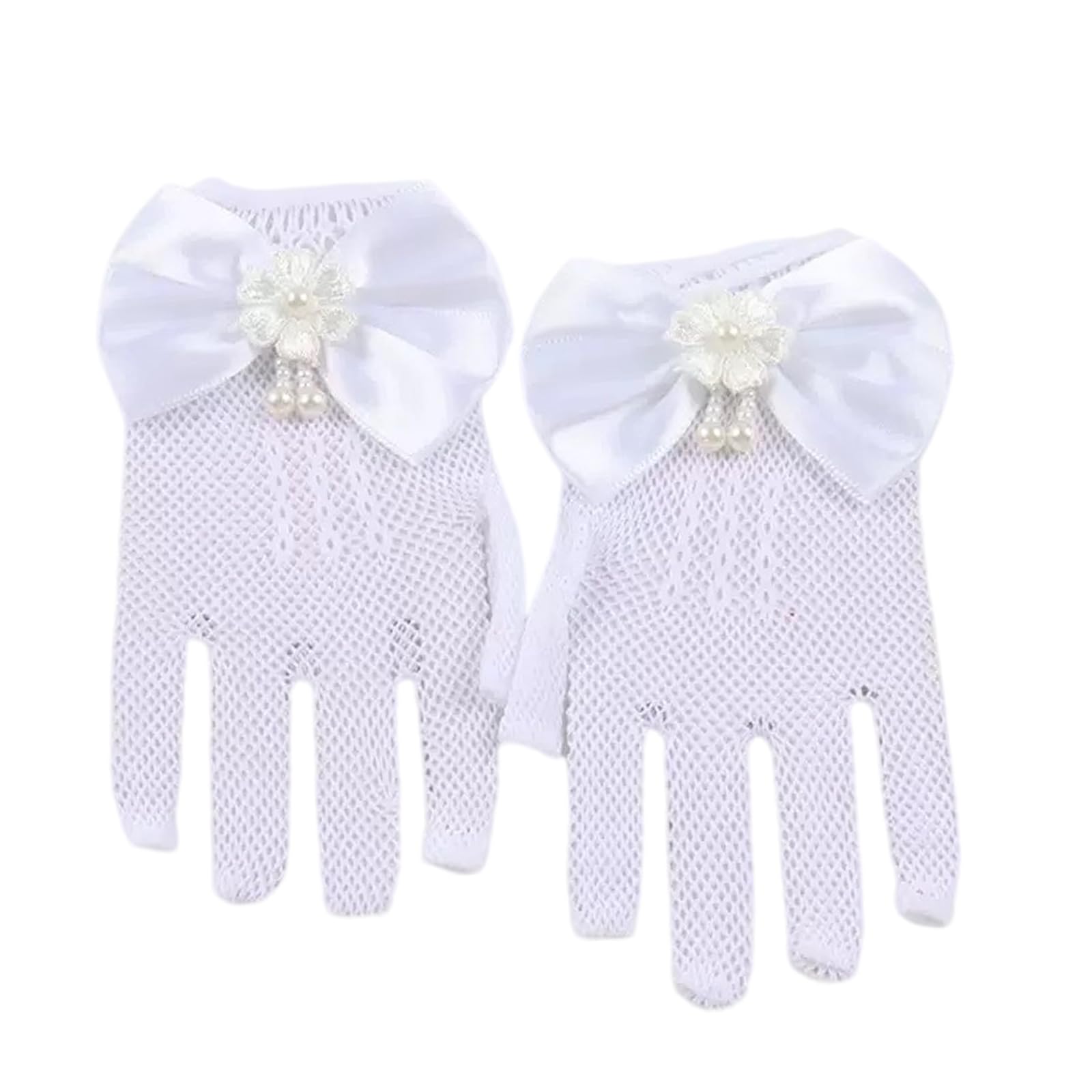 MICFENY Charm Princess Mesh Gloves Costume Accessories for Girls Birthday Parties and Fancy Dress Formal Occasion Stage Props