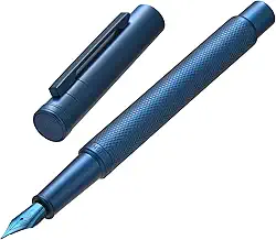 Hongdian Caneta Tinteiro Floresta Azul Escuro Ponta Extra Fina, Dark Blue Extra Fine Fountain Pen Design Clássico com Conversor e Conjunto de Estojo para Canetas de Metal