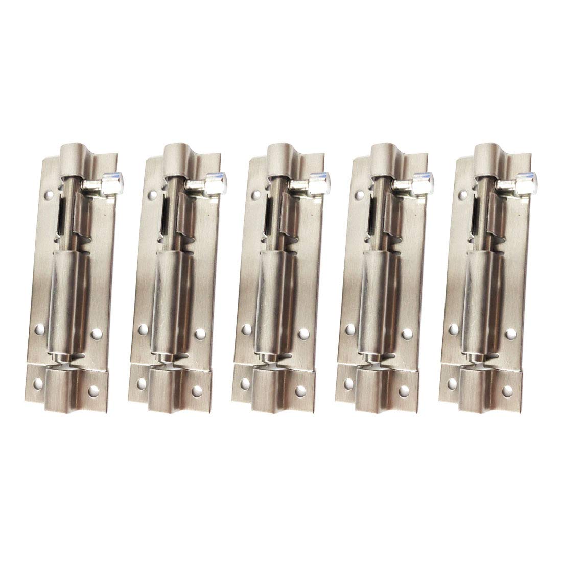 Sipery 5Pcs 3 inch Door Latch Security Guard Stainless Steel Door Lock Latch Slide Barrel Bolt with Screws