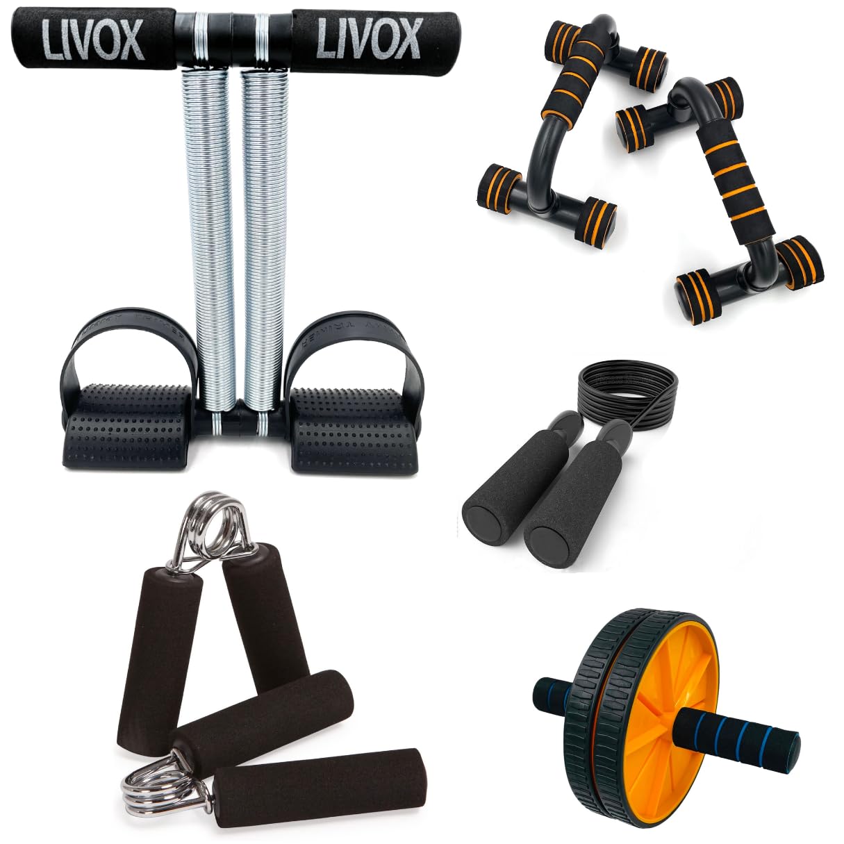 LIVOX Gym Home Workouts Equipment Combo Set for Men Women Exercise