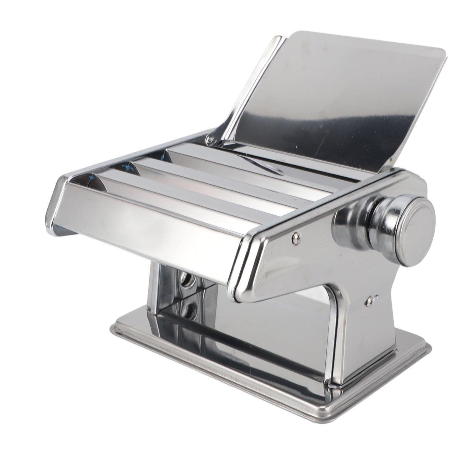 Máquina de Rodillo de Masa Manual de Acero Inoxidable con Múltiples Funciones, Fabricante de Fideos de Espesor Ajustable para Hacer Pasta (SILVER)