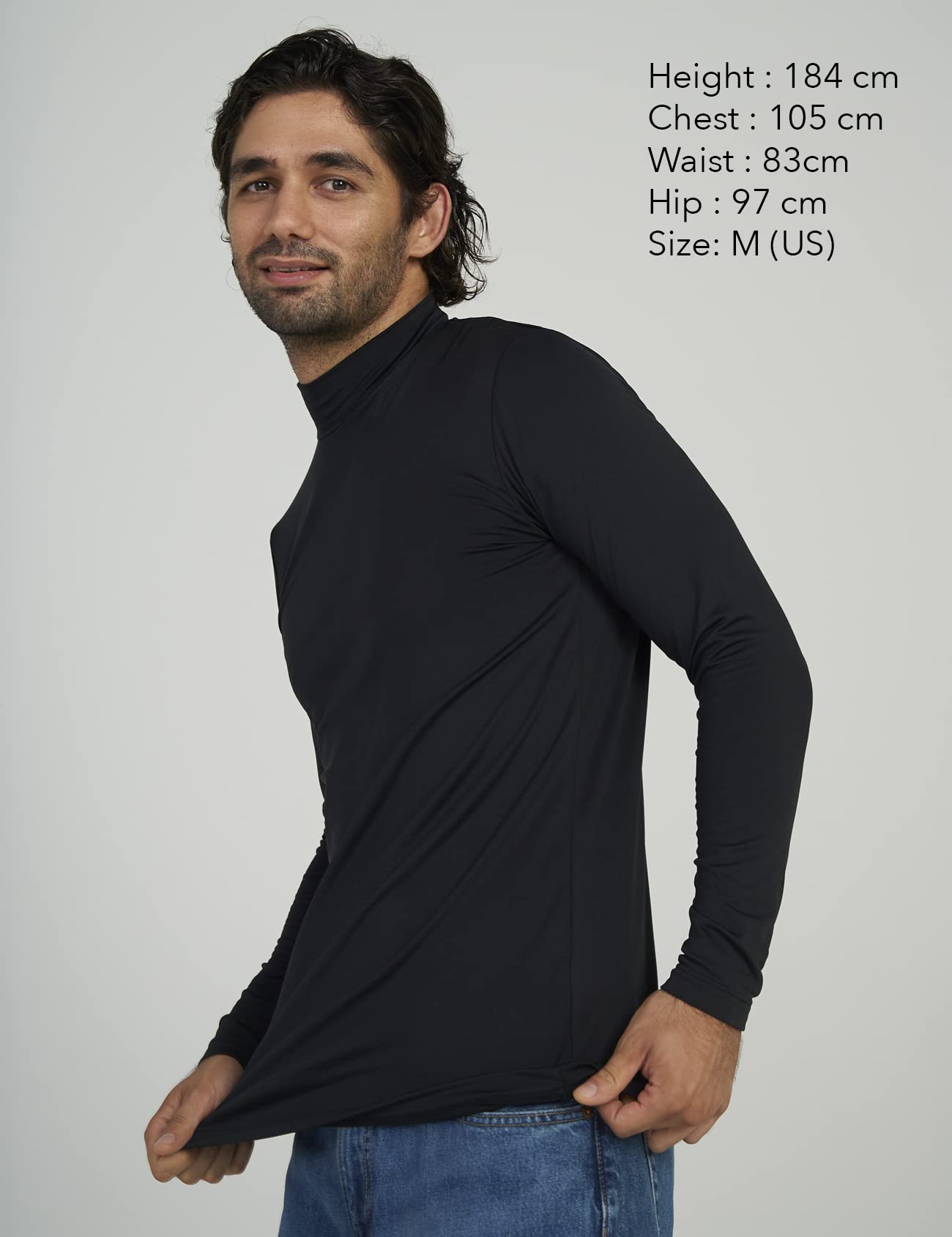 LAPASA Maglia Termica da Uomo con Collo Alto Finto in Micropile - Abbigliamento Termico Traspirante Maniche Lunghe Fodera in Pile Strato Base M102/M123/M132