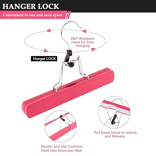 Miniatura 3 de VARIPOWDER 10 bolsas para colgar extensiones de cabello con colgador de madera a prueba de polvo para pelucas, bolsa de almacenamiento portátil para