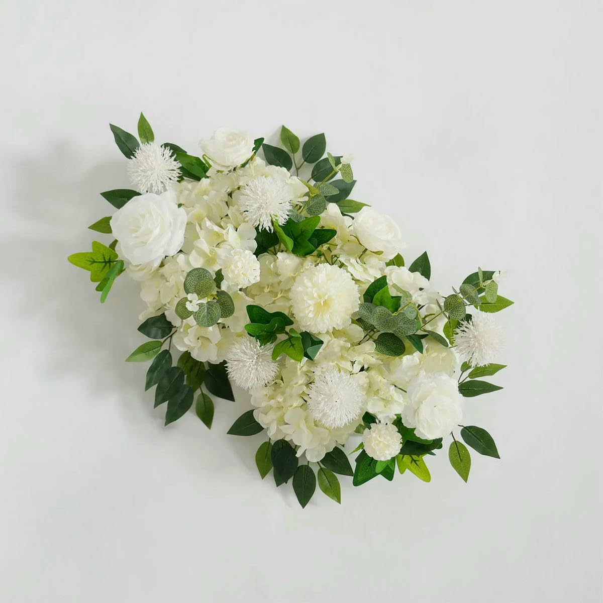 Ayhtud White-50Cm 100/50 Artificial Rose & Peony Wedding Arch Flowers Garland Table Centerpiece For Party Engagement Ceremony Backdrop-1