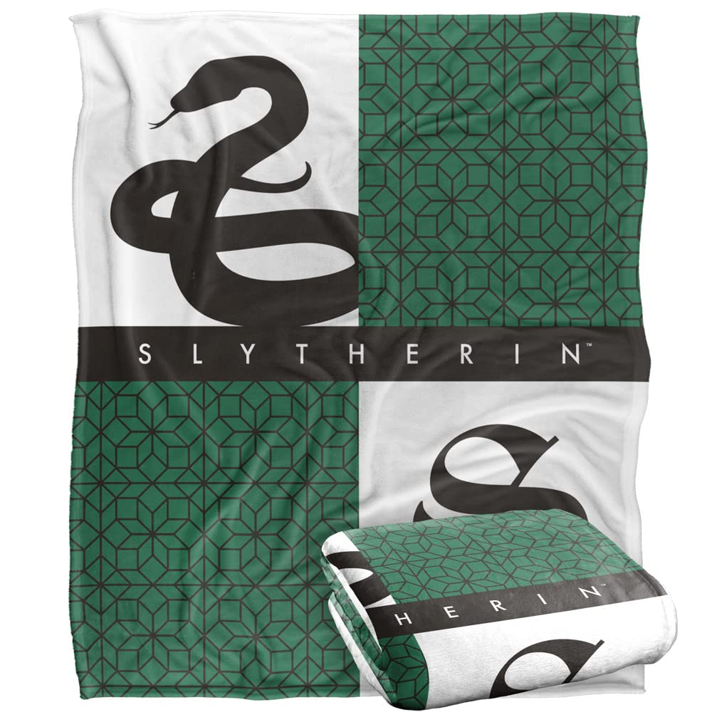 HARRY POTTER Blanket, 152 x 127 cm House Pride Slytherin Silky Touch Super Soft Throw Blanket