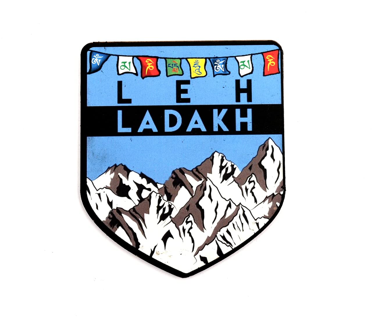 India Souvenir Wooden MDF Leh Ladakh Fridge Magnet (Multicolour)