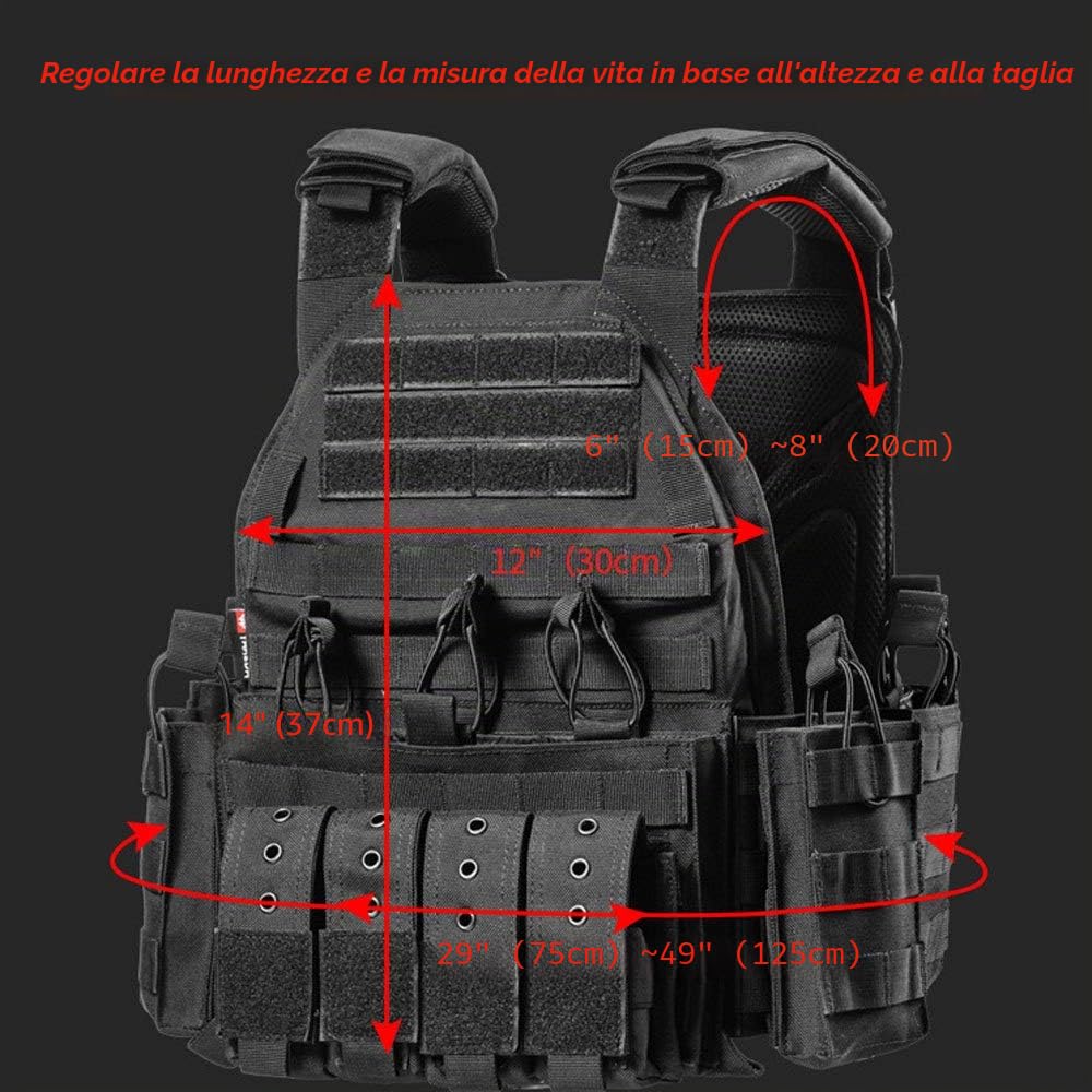 Attrezzatura Tattica Dell'attrezzatura Sportiva Dell'attrezzatura Sportiva Del Campo Multifunzionale Della Maglia Tattica All'aperto,Black