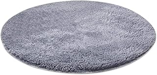 MJL Alfombra Redonda Felpa Corta Antideslizante Súper Suaves Tapete Redondo de Piel Sintética Lavable Felpudos Decoración para Salón Dormitorio Sofá Blanco S Diameter60cm