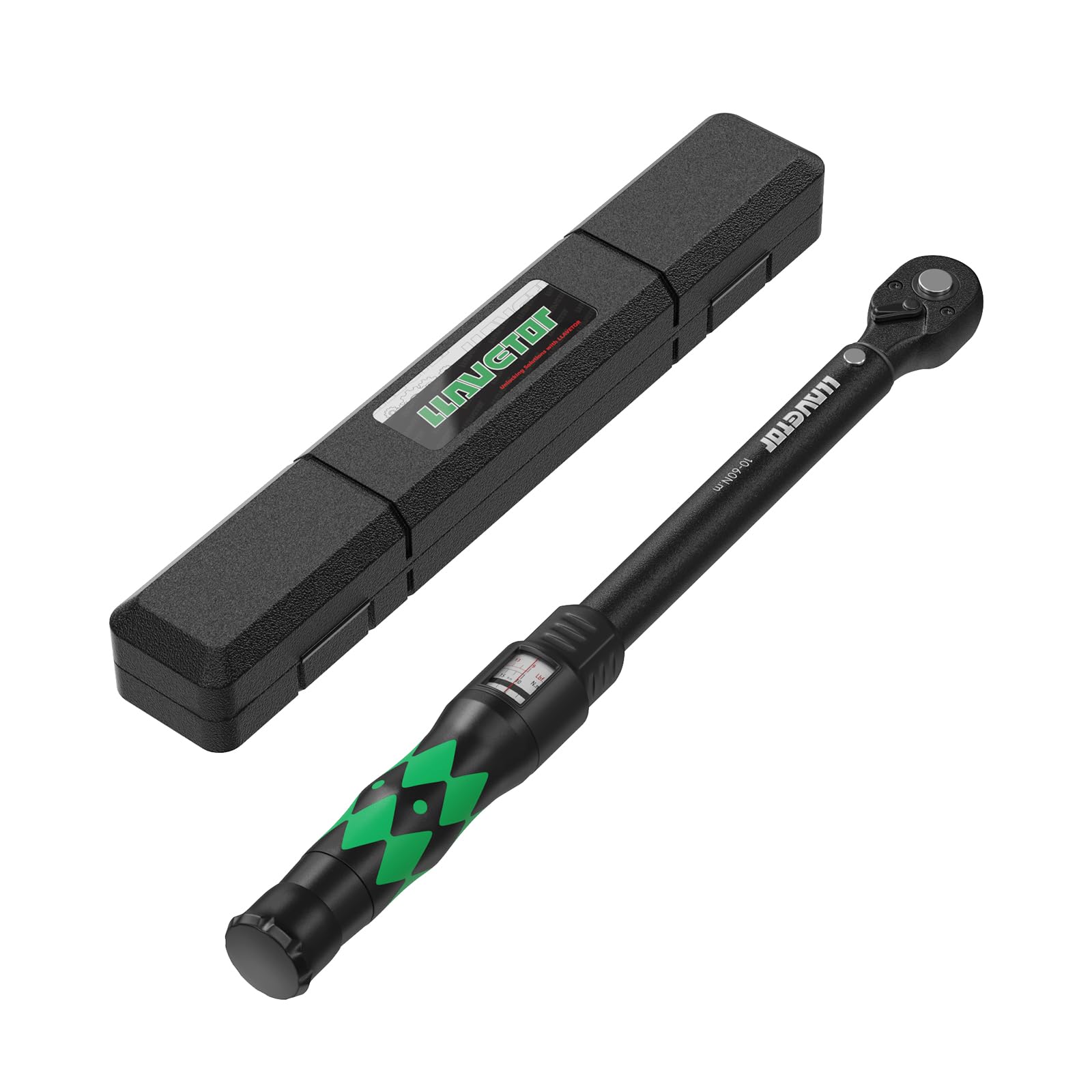 LLAVETOR Chiave dinamometrica 3/8, Chiave Dinamometrica Auto 10-60Nm, Precisione ± 3%, 72 Denti, Clic Chiave Dinamometrica per Bici e Moto (10-60 Nm)