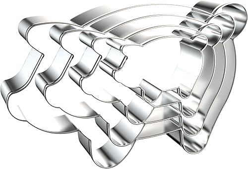 Juego de cortadores de galletas de cerdo grande, 5 pulgadas, 4 pulgadas, 3 pulgadas, 2 pulgadas, moldes para niños, acero inoxidable