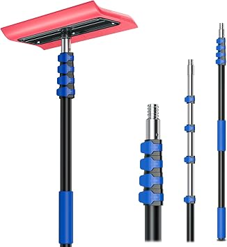 Roof Rakes for Snow Removal, 20FT Telescoping Snow Rake for House Roof, Solar Panels, Cars & RV, Snow Broom Push/Pull, Heavy Duty Aluminum Ice Scraper, No-Scratch Foam Blade, Roof Shovel Tool