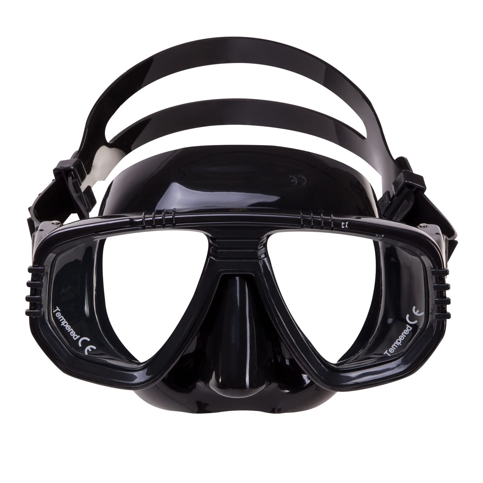 IST Corona Twin Lens Scuba Diving Snorkeling Mask (Black Silicone)