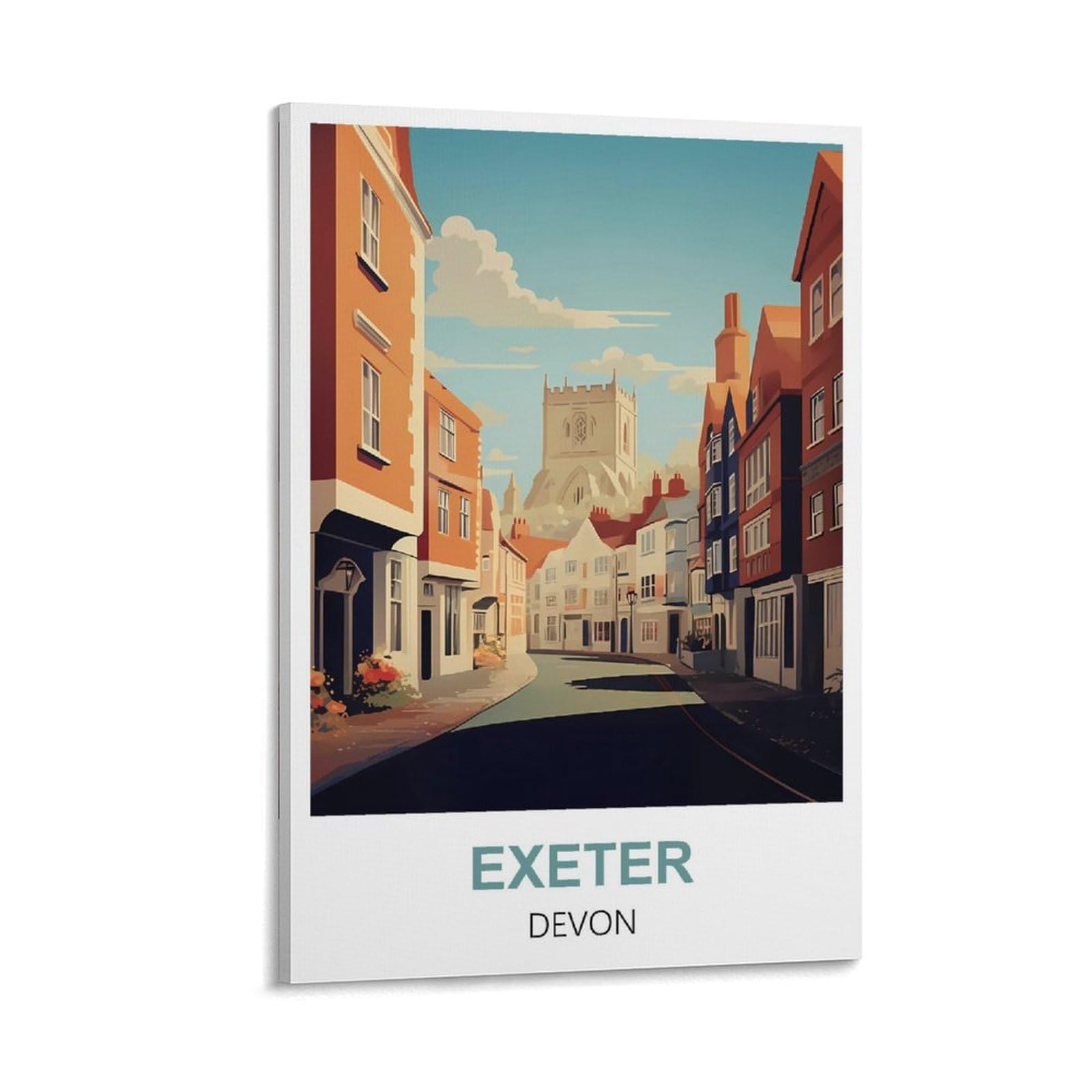 Ctzikww Frame-Style Exeter Devon Vintage Travel Posters 08X12inch(20X30cm) Canvas Art Prints Picture Wall Art Painting