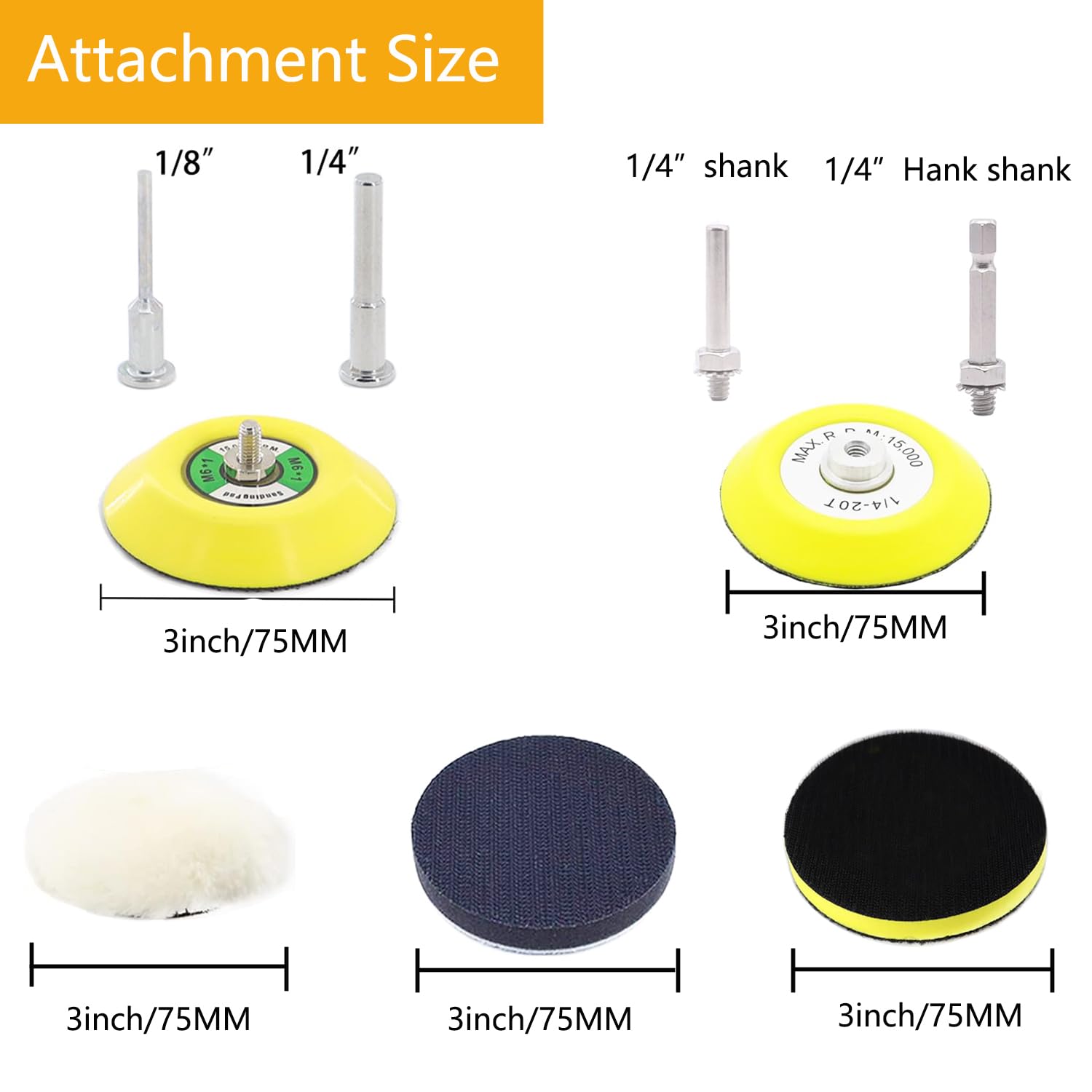 Sandpaper Kit - 3 Inch Sanding Discs for Car & Wood -5