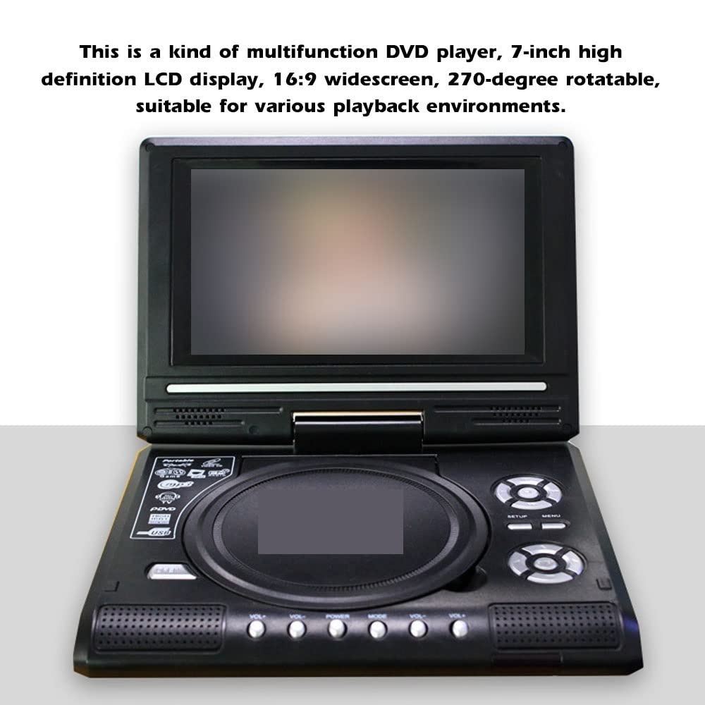 7,8 Pouces 16: 9 Lecteur DVD à écran Large Écran LCD Rotatif 270 ° Home Car TV Portable VCD MP3 Viewer avec Fonction de Jeu pour Voiture et Enfants