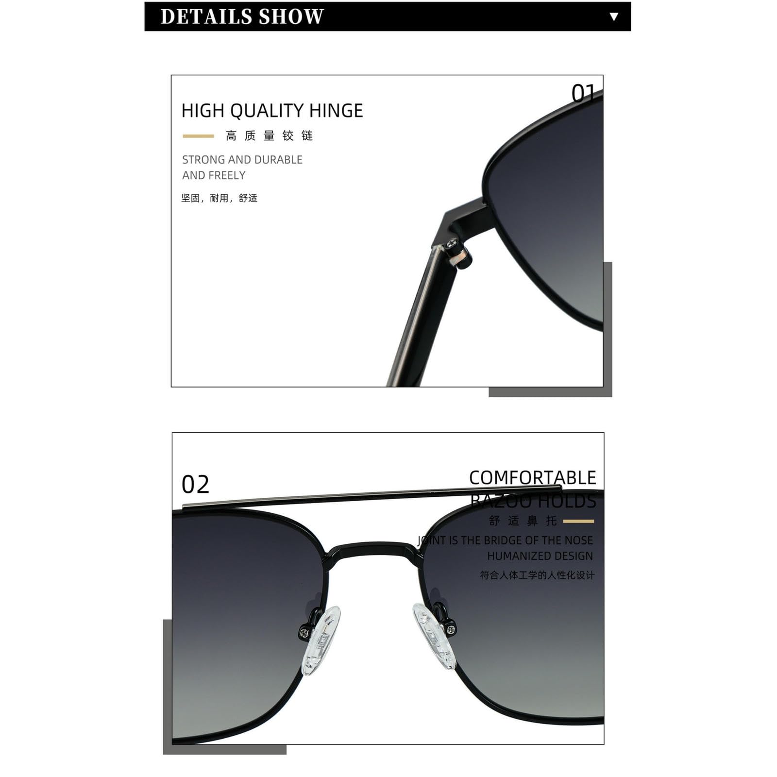 Sonnenbrille Damen Damenmode Quadratische Rahmen Für Reisen Strand Und Fahren Gradient Männer-c32 Silberrahmen Grau