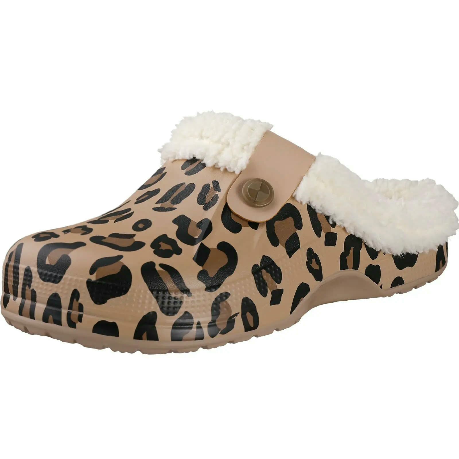 Pantoufles Casual Femmes Chaussures De Jardin Chaudes Hommes Hiver Imperméable en Plein Air Antidérapants Classiques-Noir Blanc-42-43 (10-10,2 Pouces)