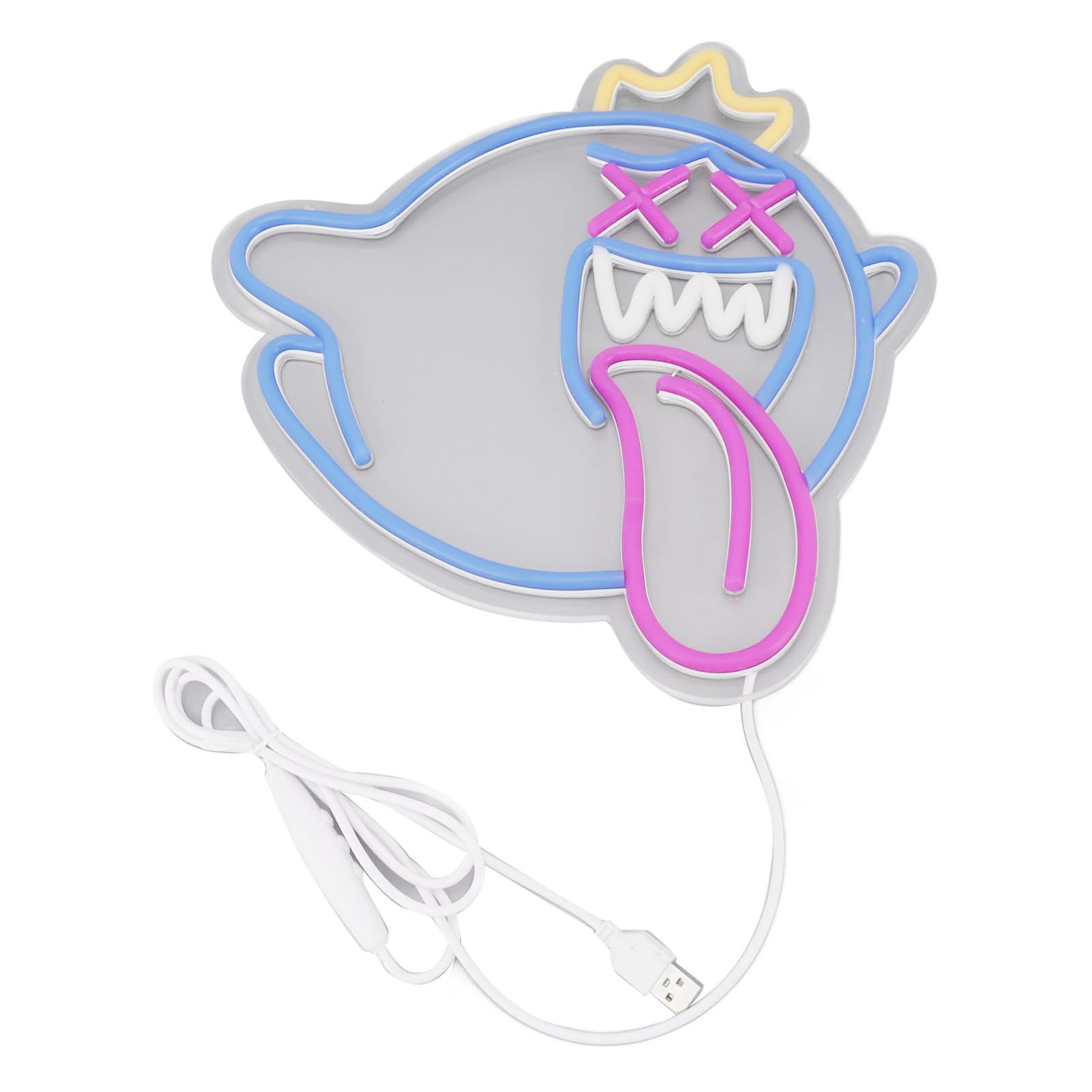 Domary Ghost Neon Zasilany Przez USB, ściemnialny, Montowany na ścianie Neon LED Ghost z akrylową konstrukcją ABS do Wystroju Sypialni w Pokoju Gier