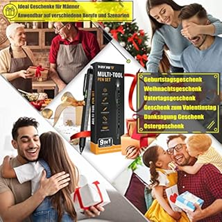 YOFIG Regalo Uomo, Idee Regalo Uomo Natale, Penna Multifunzione 9 IN 1, Idee Regalo Uomo Originale, Regali Uomo Gadget Utili, Regali per Papà/Lui, Regalo Uomo Compleanno, Regali Natale Originali
