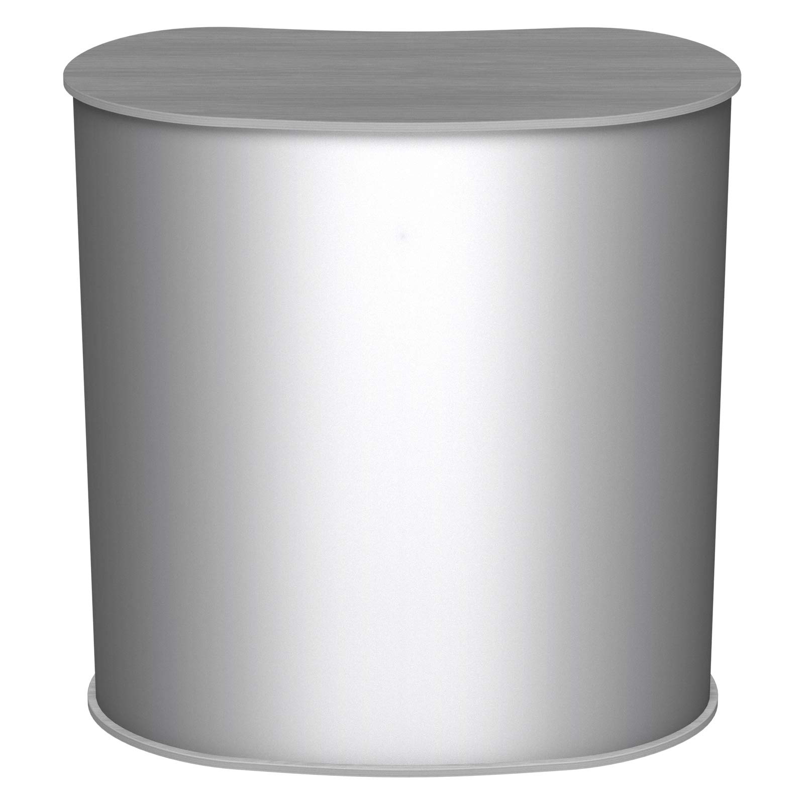 Vispronet® Lamellentheke Silbergrau Oval Messetheke Promotiontheke Verkaufstheke