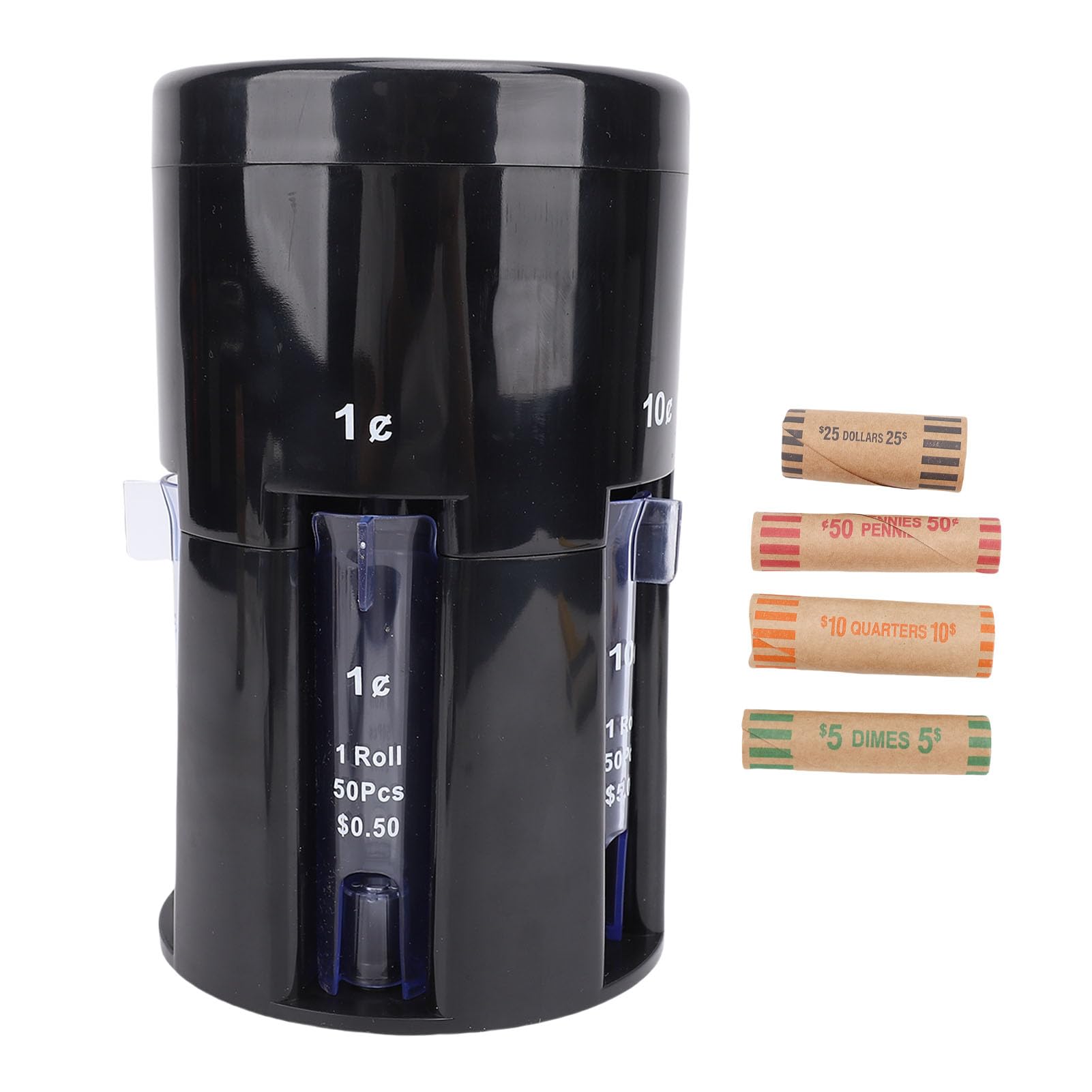Stylebest 5 in 1 Automatic Coin Sorter, Digital Coin Counting Machine for US with 5 Tubes, Compact Space Saving Design for Home Office Store