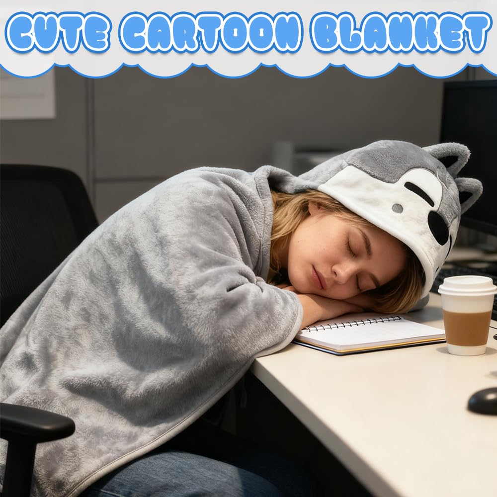 Stray Kids Coperta Wolf Chan, morbida coperta in peluche Skzoo con cappuccio, adatta come coperta da divano, coperta da campeggio, un ottimo regalo per i fan
