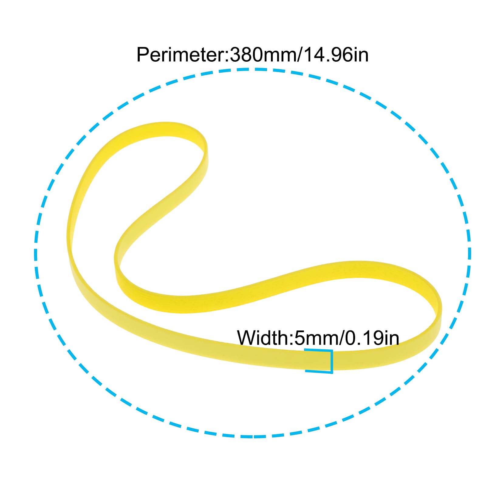 Be In Your Mind Planer Feed Drive Belt 5x380mm 05012105 Compatible with Scheppach HM1 Yellow - Image 4