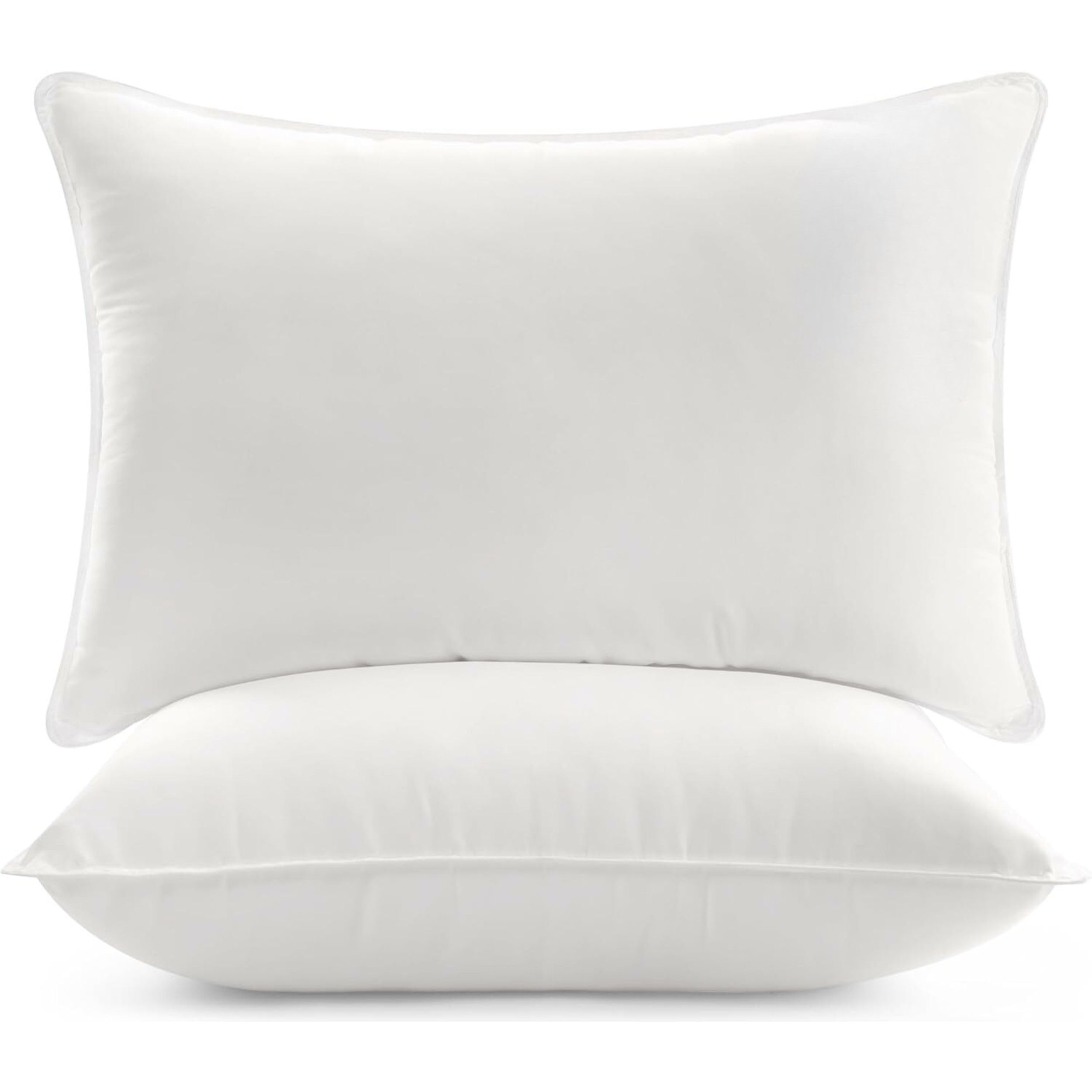 Set of 2 Soft Microfibre Fluffy Pillows Height Adjustable Polyester Filling Various Sizes White 50 x 70 cm