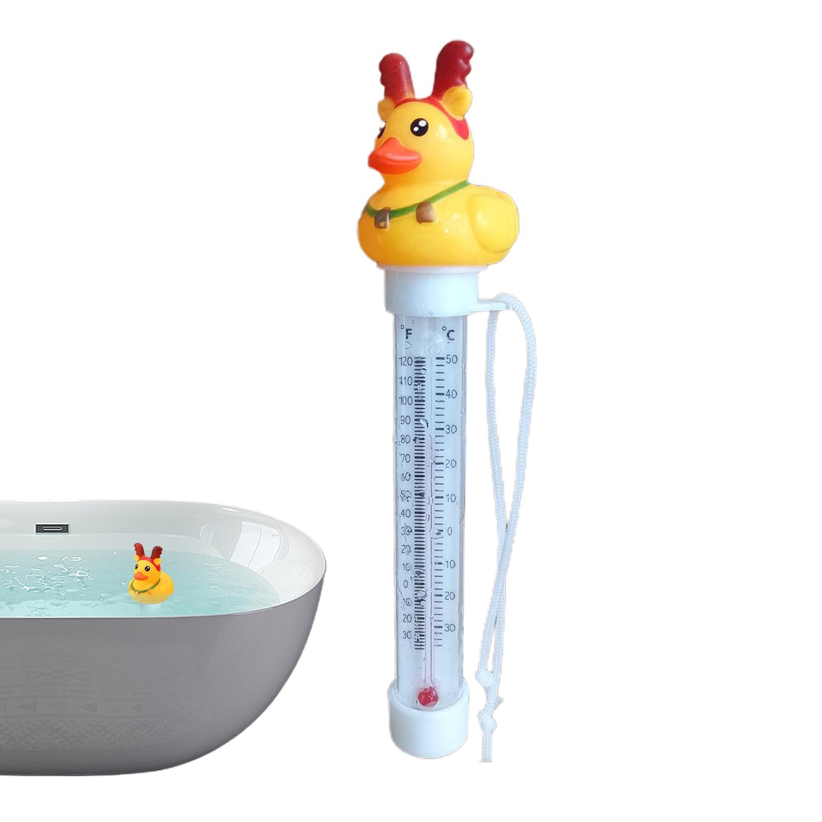 Thermomètre Flottant Pour Piscine - Lecture Facile, -10°C à 50°C, Avec Lanière - Pour Spa, Aquarium, étang