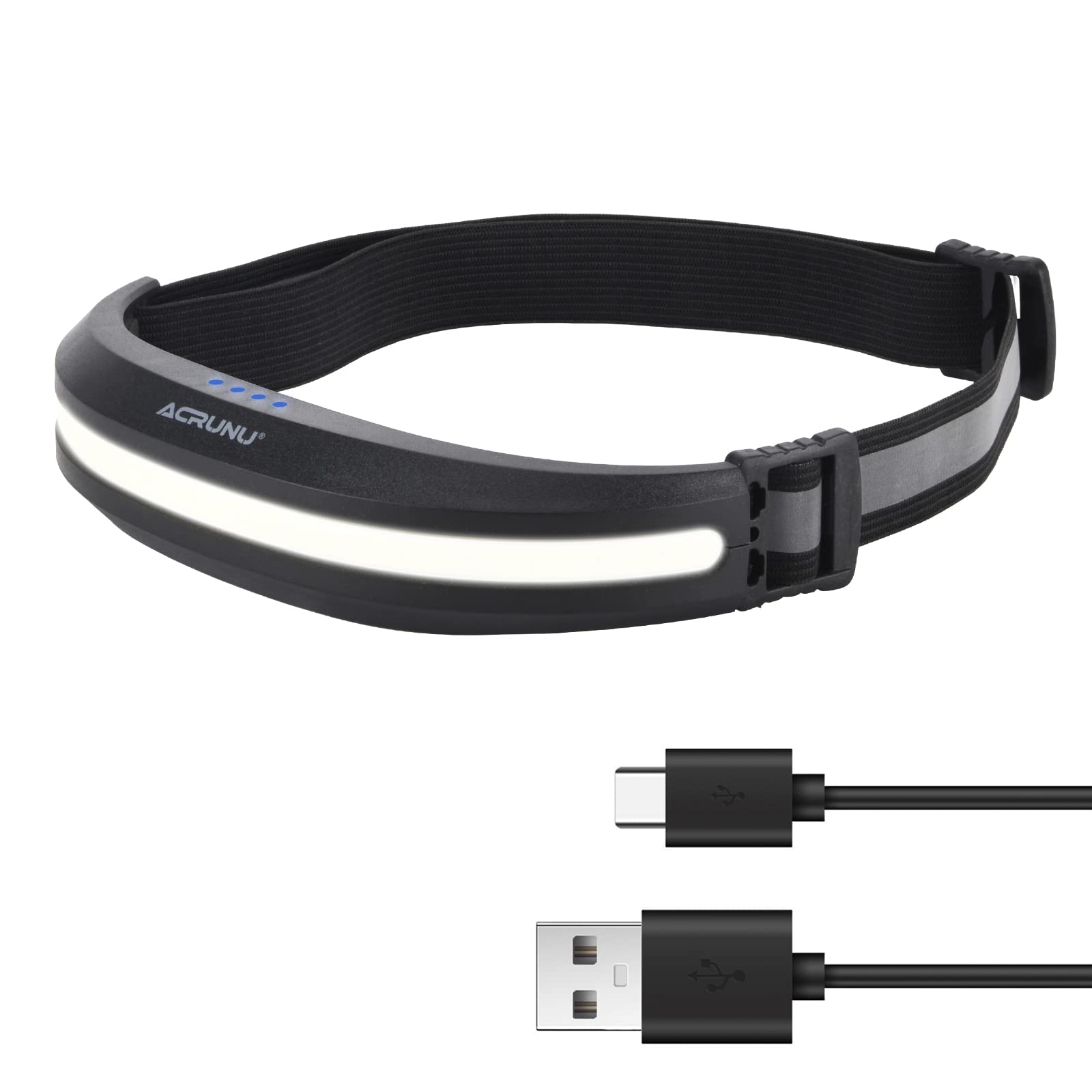 ACRUNUCOB Headlamp Rechargeable -Red White Light 4 Modes Lightweight Waterproof Head Lamp-Essential Headlamps for Camping Accessories, Hiking Gear, Survival Gear and More, Universal Adjustable Band