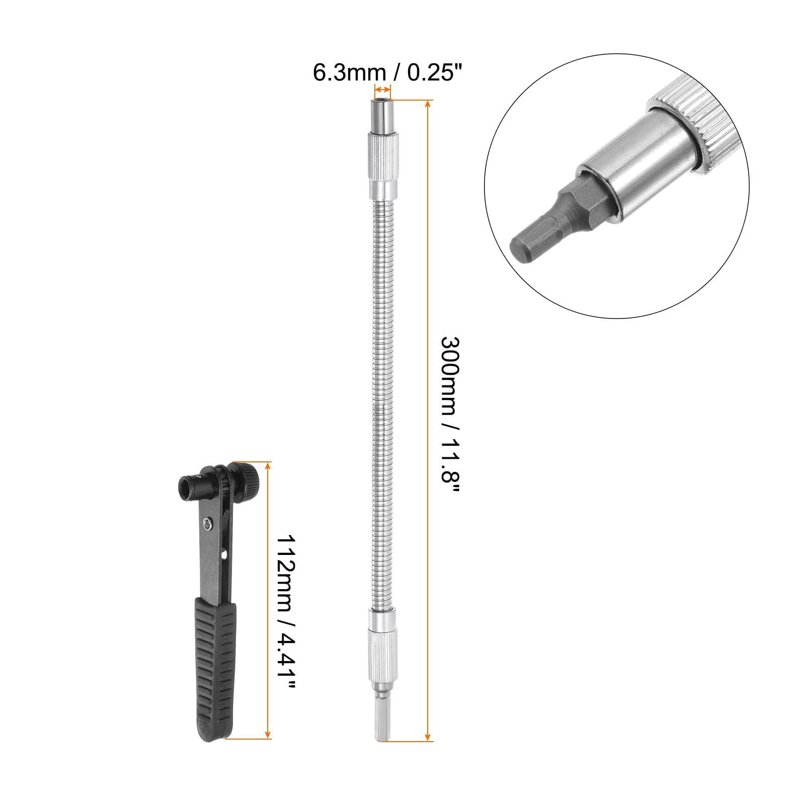 TOP-VIGOR 24Pcs Flexible Screwdriver Bit Extension Kit - Image 2